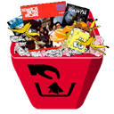 red trash full icon